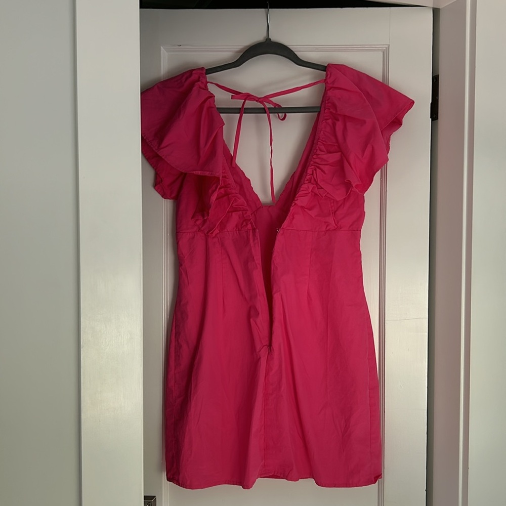 Indie Collection Ruffle Shoulder Pink Dress - Picture 3 of 8